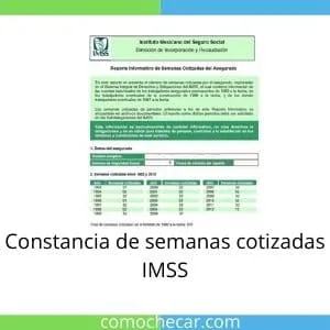 constancia de semanas cotizadas imss