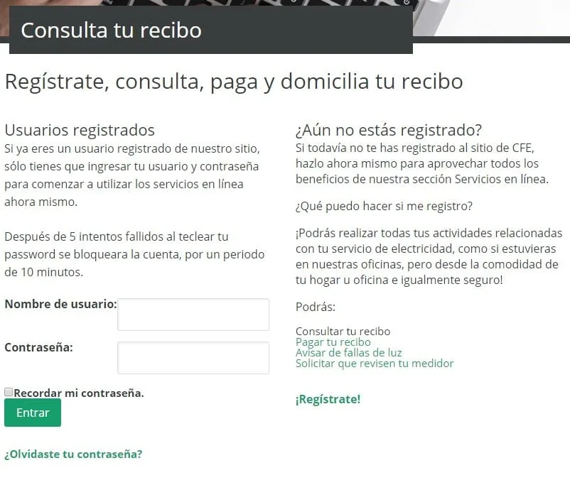checar recibo luz online